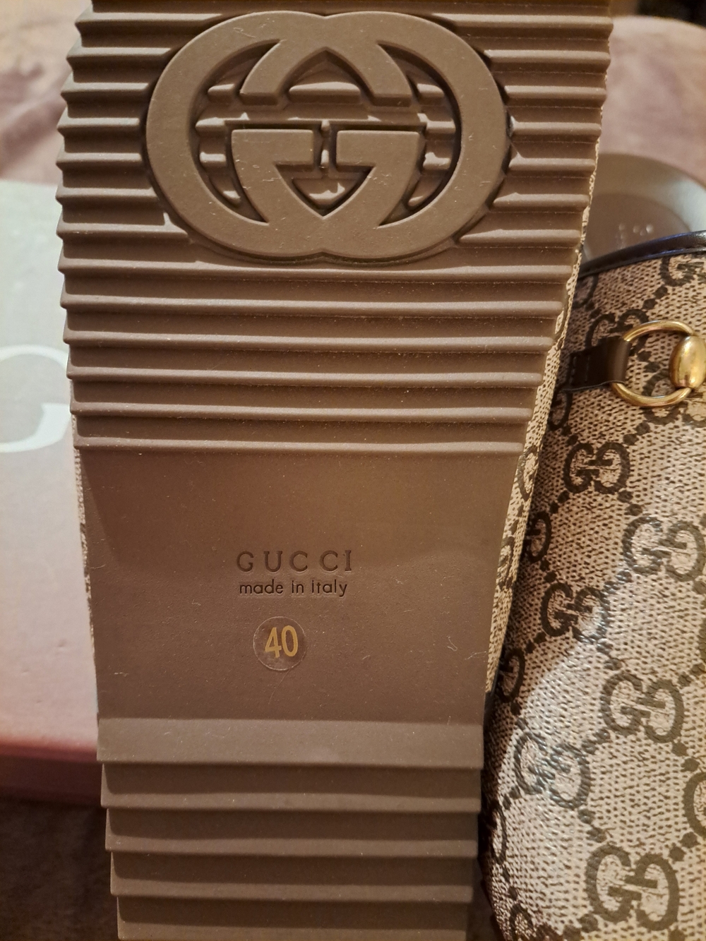 Gucci Beige GG Canvas Horsebit Mules - Picture 3 of 4